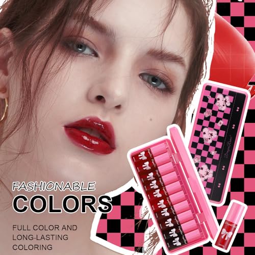 10-Color Liquid Lip & Cheek Tint Set - Long-Lasting Hydrating