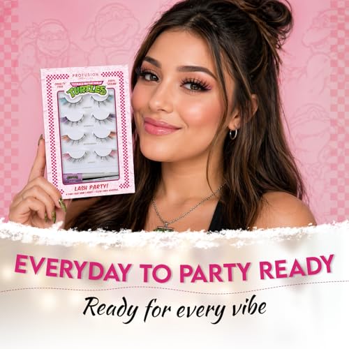 Profusion TMNT 4 Pairs Colored False Eyelashes with Adhesive