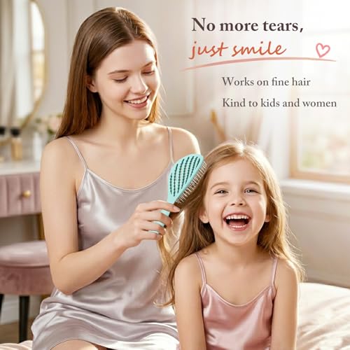 Elfirly Curved Vented Detangler Brush 2-Pack for Fine Hair