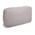 UIXIZQ Small Checkered Nylon Makeup Bag Pouch Waterproof Travel Toiletry Organizer