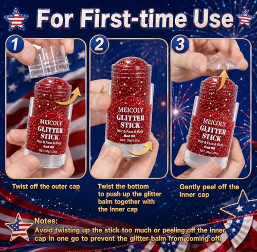 Red Glitter Stick Jumbo 1.23 oz - Face & Body Sparkle