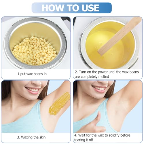 Single Wax Warmer Professional Electric wax Heater for Hair Removal- Wax Pot with 50pcs Sticks Heat up Quickly & Fahrenheit Dial, Paraffin Facial Skin Body SPA Salon Equipment
