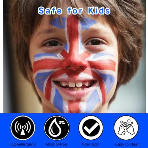 Red White Blue Face Paint Set - American Flag Patriotic Makeup