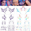 Boko 16Pcs Purple Holographic Temporary Tattoos Set