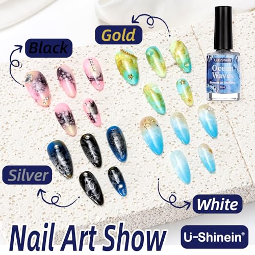 Ocean Wave Gel Nail Polish with Blooming Effect – White Watercolor