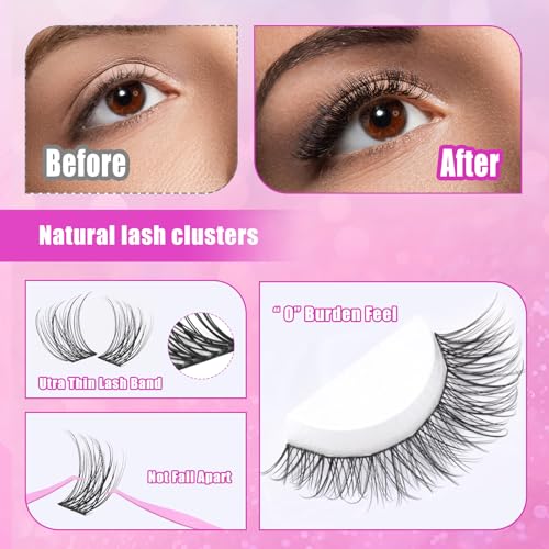DIY Lash Extension Kit with C Curl Clusters & Invisible Band