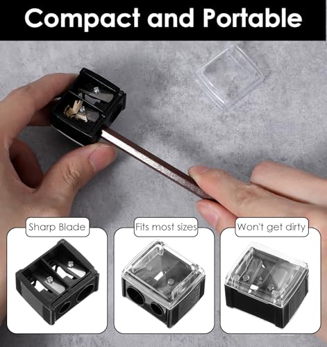 Dual-Size Makeup Pencil Sharpener Set - Portable Eyeliner & Lip Tool