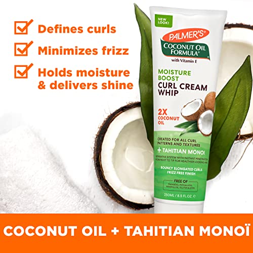 Palmer's Coconut Oil Formula Moisture Boost Curl Whip Cream, 8.5 oz. (Pack of 2)