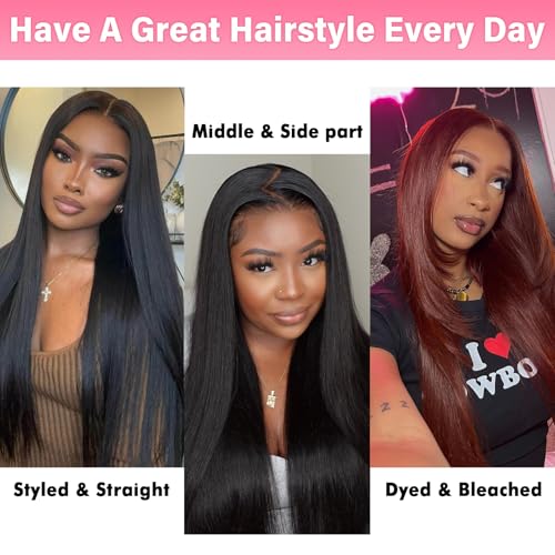 WOWANGEL 2x6 0.095mm Ultra-Thin Skinlike Real HD Lace Frontal & Closure,Body Wave Natural Hairstyles,Pre-Plucked Invisible Hairline,Unprocessed Virgin Human Hair,Invisible Knots HD Lace,16inch