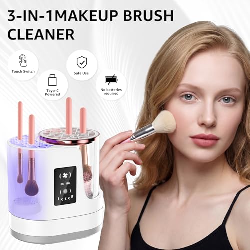 3-in-1 Electric Makeup Brush Cleaner Machine | Auto Deep Clean