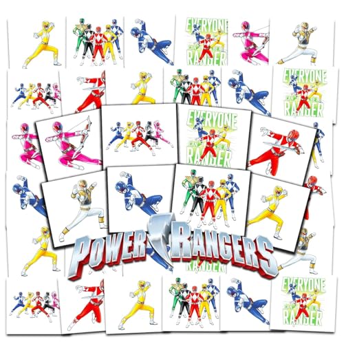 Power Rangers Temporary Tattoos 72Pc Party Favors Bundle