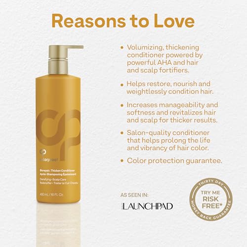 Colorproof Biorepair Thicken Conditioner for Thinning Color-Treated Hair, Nourishes & Stimulates Hair & Scalp, Thicker, Fuller Looking Hair, Sulfate-Free, Vegan