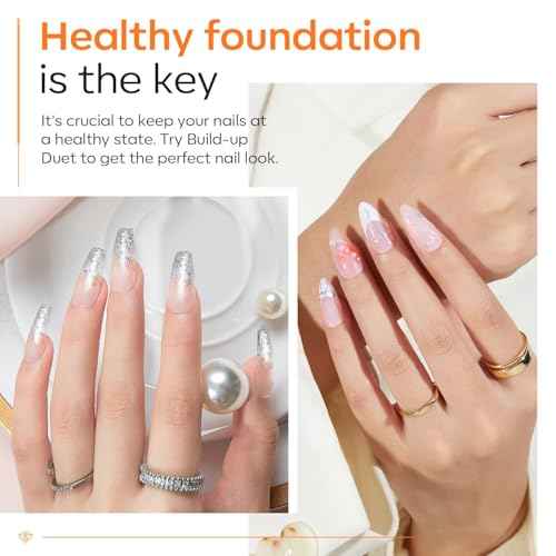 modelones Builder Nail Gel with Gel Top Coat, 8-In-One Clear Builder Acid Free Top Coat for Nail Thickening Apex Building Extension Shine Finish and Long Lasting, LED Lamp Cured 10ml DIY Home Salon