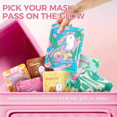 ZealSea Natural Collection 7 Pack Face Masks for Skin Hydration & Glow