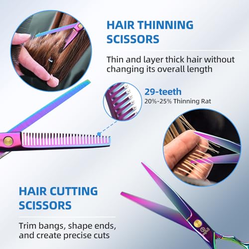 Professional 6.5-Inch Hair Scissors Set - Thinning & Straight Shears
