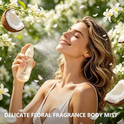Coconut Vanilla Body Mist for Women - Travel Size, Vegan & Paraben-Free Perfume Spray