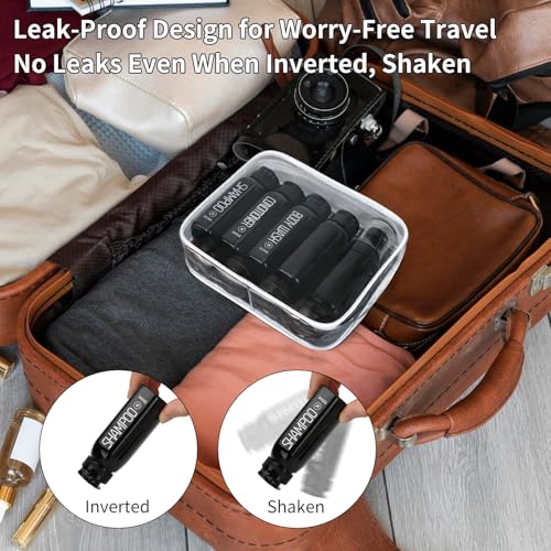 Cosywell TSA Approved Travel Bottles Set - 10PCS, 100ml Shampoo, Conditioner, Body Wash