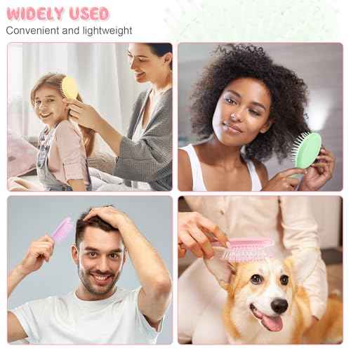 HOFASON 4 PCS Mini Wet Hair Brush Travel Stocking Stuffers for Women Teens Girls, Small Hair Brush for Pockets, Bachelorette Party Favors, Bridesmaid Gift, Spa Party Supplies, Travel Mini Brush