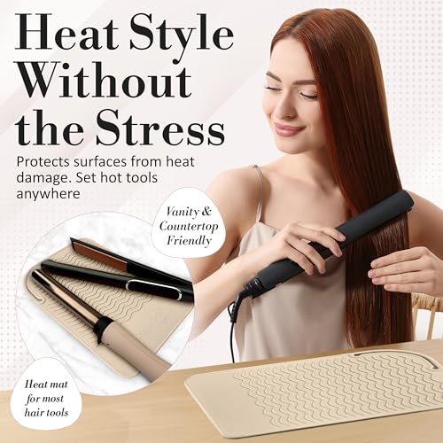 Milaya Heat Resistant Silicone Mat for Hair Tools | 450F