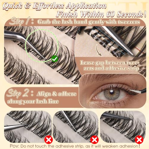 Self-Adhesive Wispy Eyelash Clusters - DD Curl 10-16mm by Zenotti