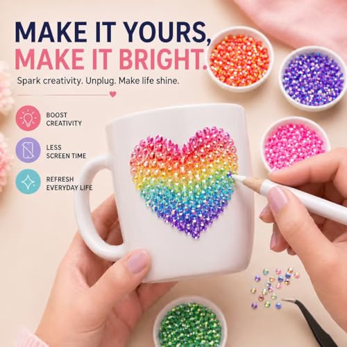 Bedazzling Kit with 40 Colors Jelly Rhinestones - 40000 Pcs 3mm Gems