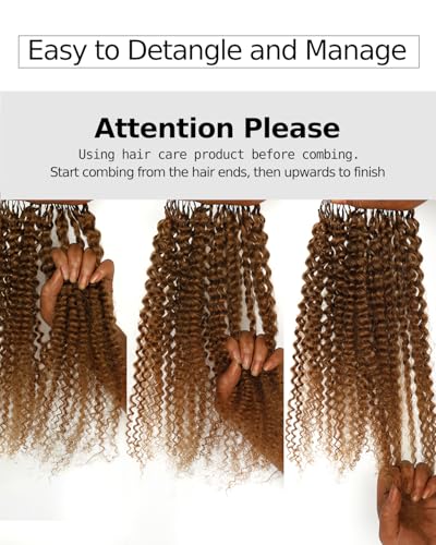 BEEOS Kinky Curly Crochet Hair 16" Human Hair #30 Auburn