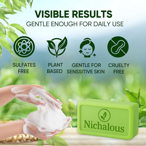 Tea Tree Oil Soap Bar - 3PCS Natural Cleansing Soap with Coconut Oil