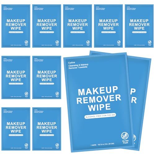 20 Makeup Remover Wipes - Individual Pack of 20 for Travel & Face Cleansing - Medium