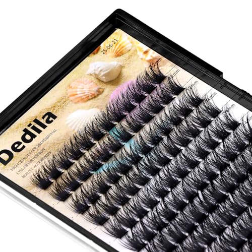 120 Pcs Handmade D Curl Makeup Clusters Eye lashes Extensions Mixed 10-12-14-16mm/12-14-16mm/14-16-18mm D Curl Soft and Lightweight Individual false eyelashes Wide Stem (Mixed 12-14-16mm)