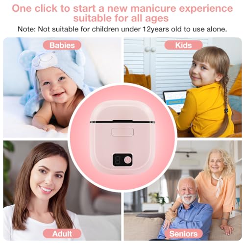 AOOWU Pink Electric Nail Clippers with 3 Speeds & LED Light, Rechargeable Manicure & Pedicure Trimmer for Seniors & Adults