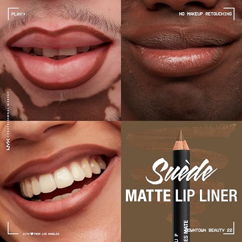 NYX Suede Matte Lip Liner - Brown, Velvety-Smooth