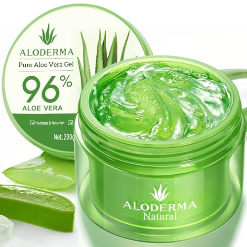 Aloderma Pure Aloe Vera Gel 96% Organic - Face Moisturizer & Scalp Treatment