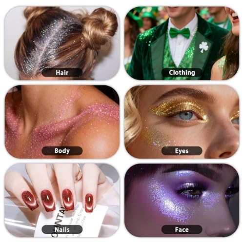 Pink Glitter Body & Face Spray - Holographic Highlighter for Hair & Clothing, 10g