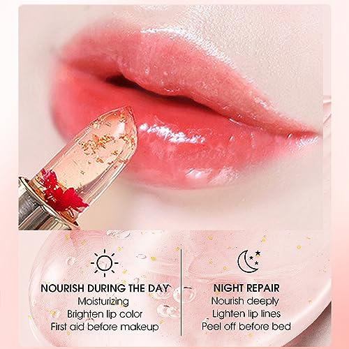 Flower Jelly Lipstick Set - Color Changing Moisturizer (Pack of 3)