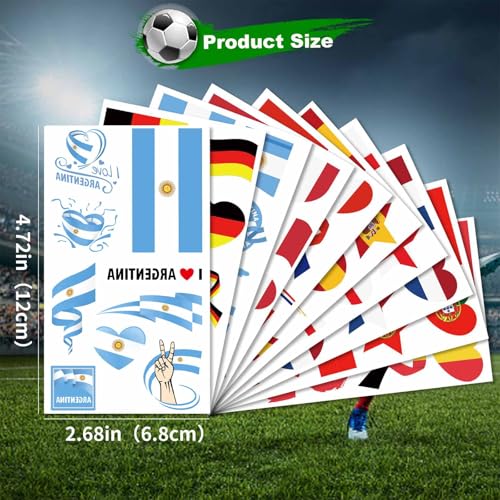 Argentina Flag Temporary Tattoos 40 Pack Waterproof