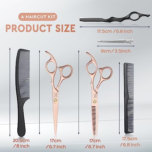 JASON 6.0" Hair Cutting Scissors Set - 10-Piece Professional Shears