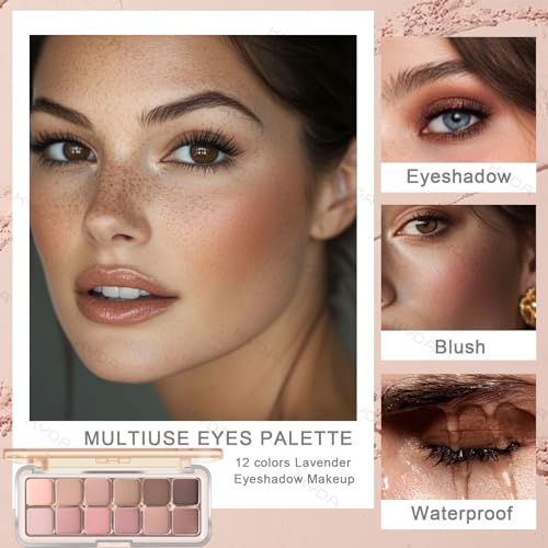 KYDA 12 Color Eyeshadow Palette - Matte & Shimmer with Brush