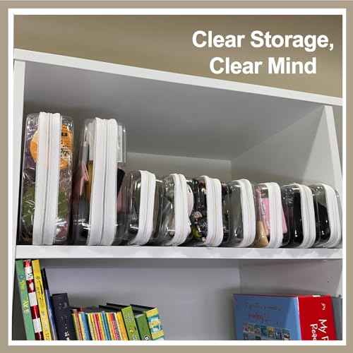 4 pcs Clear Zipper Pouches,Hard Shell Zipper Case, Toiletry Bag for Travel, CLear Diaper Bag, Toiletry Pouch, Travel Organizer, Clear Cosmetic Bag,Toy Storage Bins (M+3S)