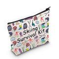 POFULL Skiing Survival Kit Makeup Bag for Women - Winter Sport Cosmetic Bag for Ski Lovers and Team Gifts