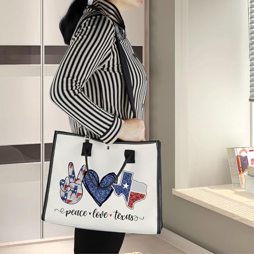 LEVLO Texas State Cosmetic Bag Long Distance Relationships Gift Peace Love Texas Zipper Pouch Bag Moving Away Gift