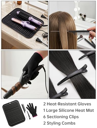 Heat Resistant Gloves Kit - 12Pc Hair Styling Tool Set