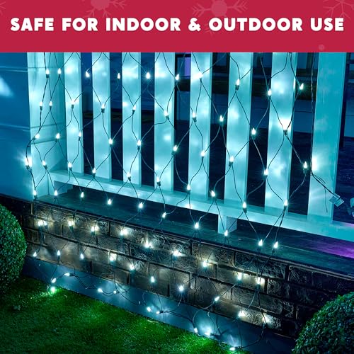 Joiedomi 100 LED Christmas Net Lights for Indoor & Outdoor Decorations, Christmas Events, Christmas Eve Night Decor, Christmas Tree, Bushes (Cold White)