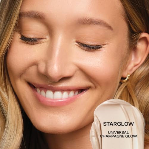 Saie Radiant Glow Duo - Dew Liquid Blush (Chilly, .40 oz) + Glowy Super Gel (Starglow, 1 oz) - Hydrating Cream Blush & Illuminating Primer for a Luminous, Natural Finish