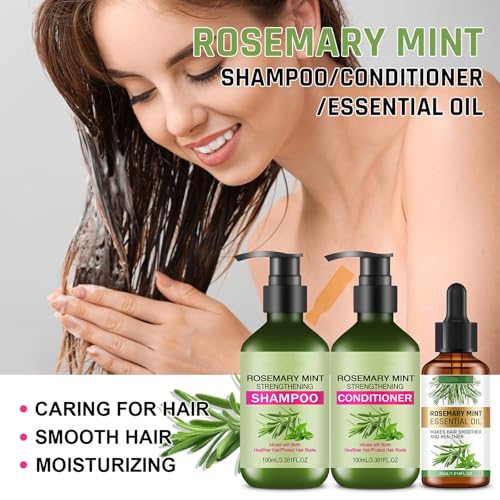 Rosemary Mint Shampoo & Conditioner Set for Strengthening Hair