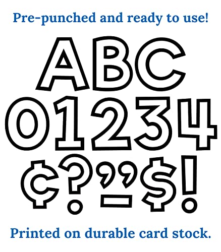 Carson Dellosa 219pc Black and White Bulletin Board Letters, 4" Letters & Numbers Bulletin Board Decorations for White Board, Bulletin Board, Cork Board, Letter Board, Message Board, Classroom Decor