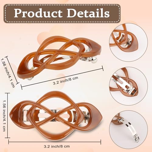 French Hair Barrettes Clips 4-Pack Set for Women