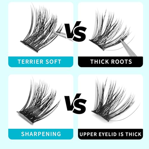 Hannahool D Curl Cluster Lashes Mixed Sizes 8-14mm