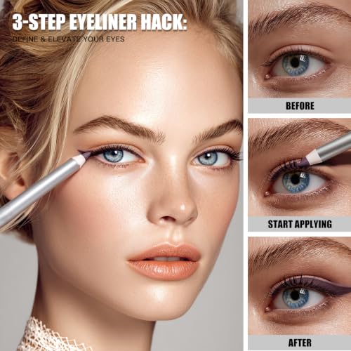 Waterproof Gel Eyeliner Pencil - Burgundy Shade, 24Hr Wear