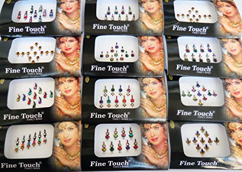 6 Pack Mix n Match Face Jewels Bindis Forehead Tika