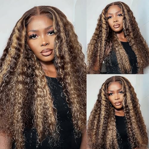 Fridnae Ombre Brown Curly Wave Human Hair Bundles - 12-16 Inch